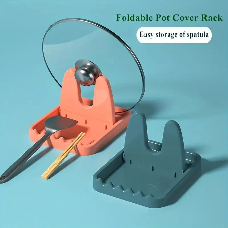 Foldable Pot Holder Plastic Spoon Holder Vertical Kitchen Storage Rack Suitable For Ladle Forks And Lid Rack Storage Rack Qme