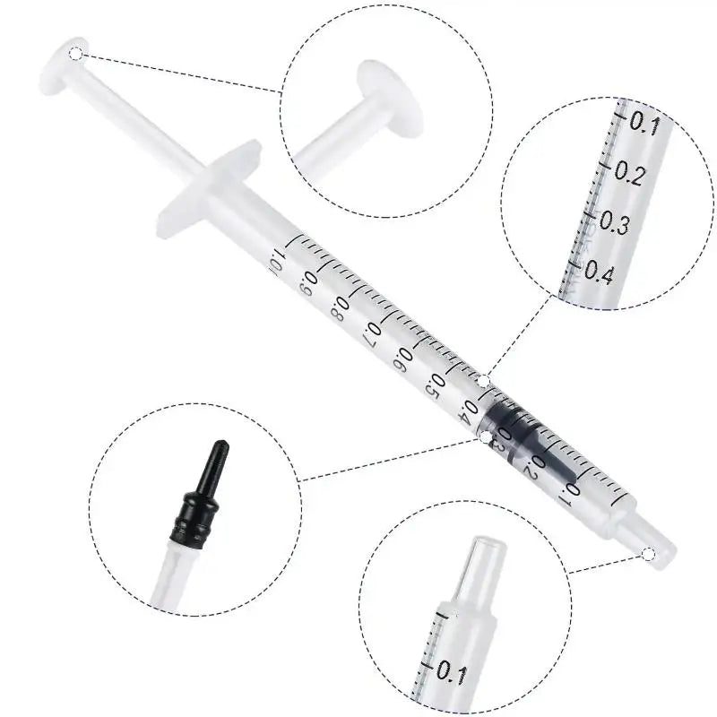 10-50Pcs 1ml Sterile Straight Mouth Plastic Syringe Individually Packed No Needle For Labs,Measuring Liquid,Feeding Pets Tools Qme