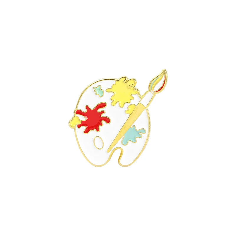 Brush Art Oil Painting Enamel Pins Cartoon Artist Dream Brooches Shirt Lapel Pin Badge Jewelry Gift for Friends Drop Shipping Qme Style 15