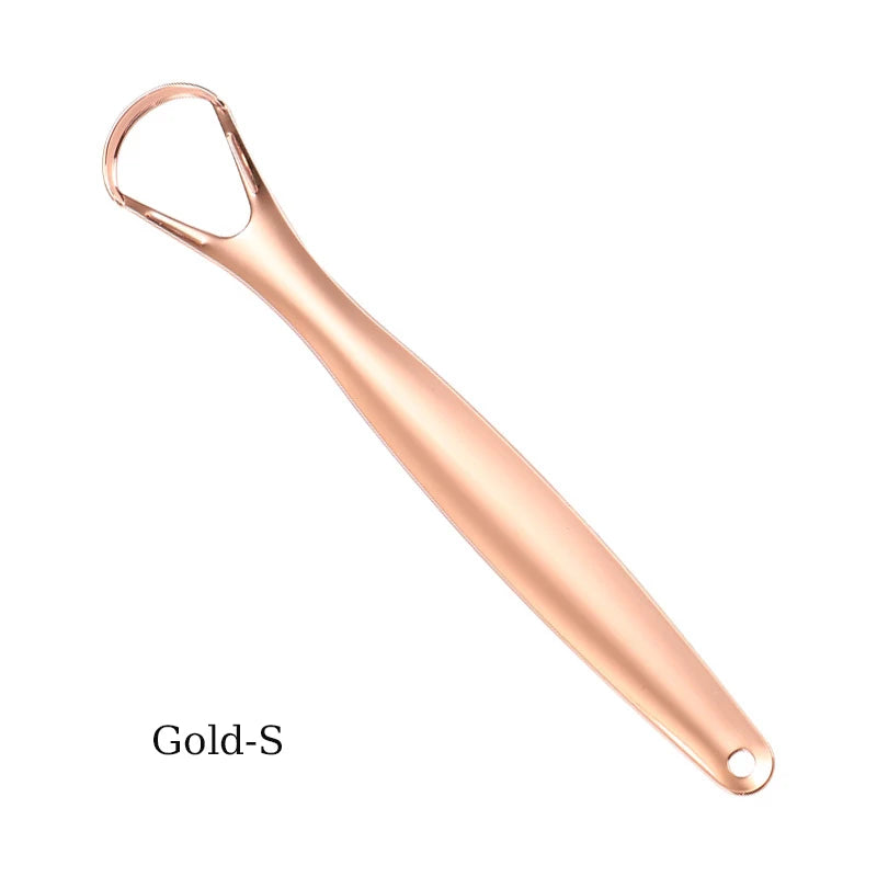 Stainless Steel Tongue Scraper Cleaner Fresh Breath Cleaning Coated Qme Gold-S China Mainland