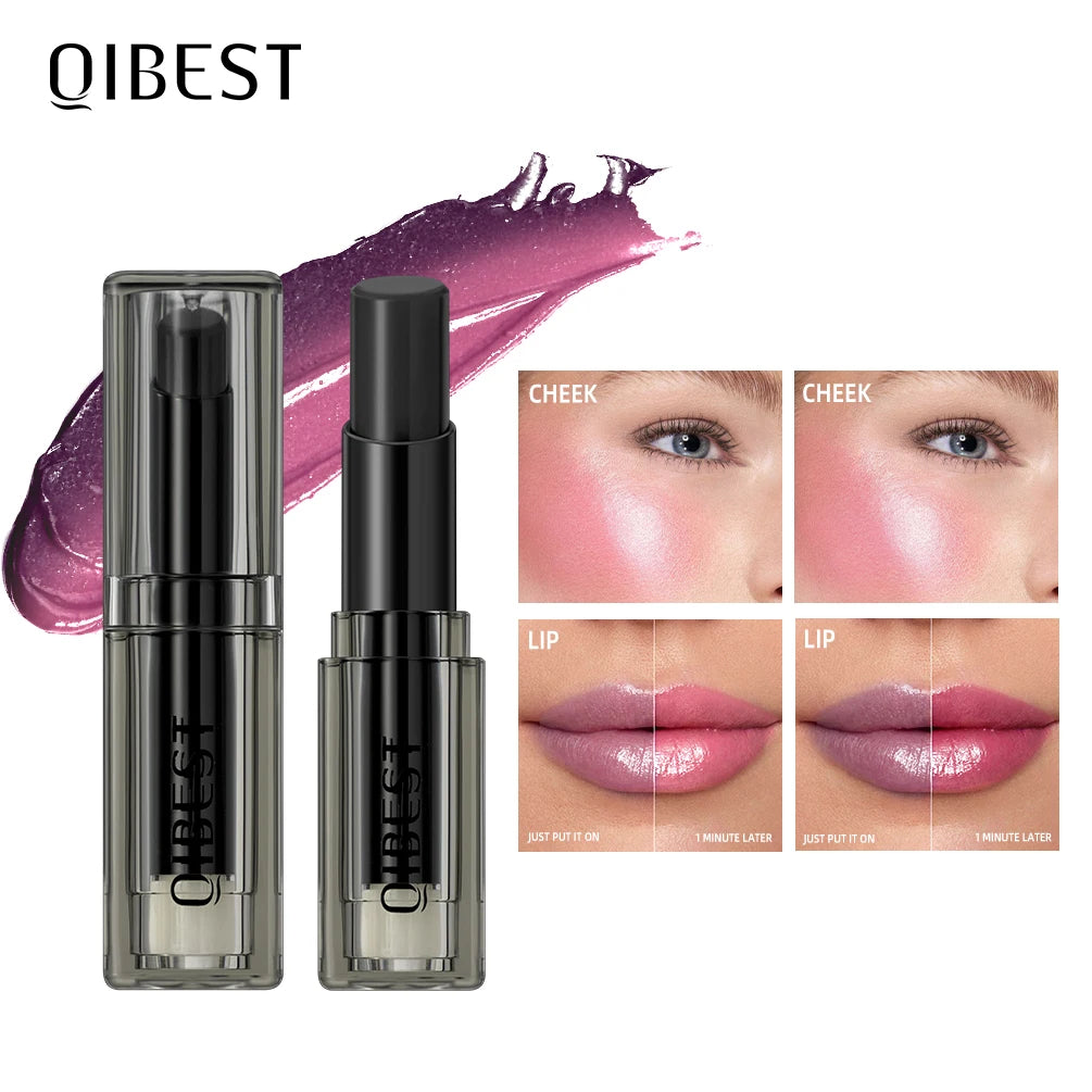QIBEST Blue Color Changing Lip Balm Moisturizing Temperature Change Color Lipstick Long Lasting Lip Stain Tint Lips Cosmetics Qme