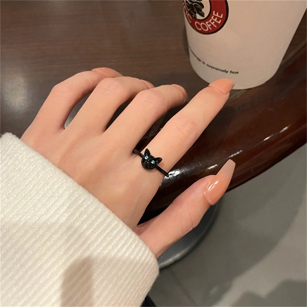 New Fashion Cat Open Finger Rings Ins Hip Hop Animal For Women Couple Wedding Rings Ins Girl Jewelry Gift Dropship Jewelry Qme