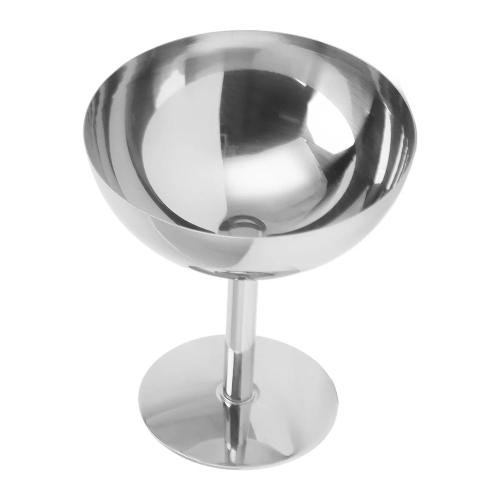 Stainless Steel Ice Cream Goblet Food Grade Dessert Cup Dishwasher Safe Champagne Style Goblet for Party Family Bar Cafe Qme