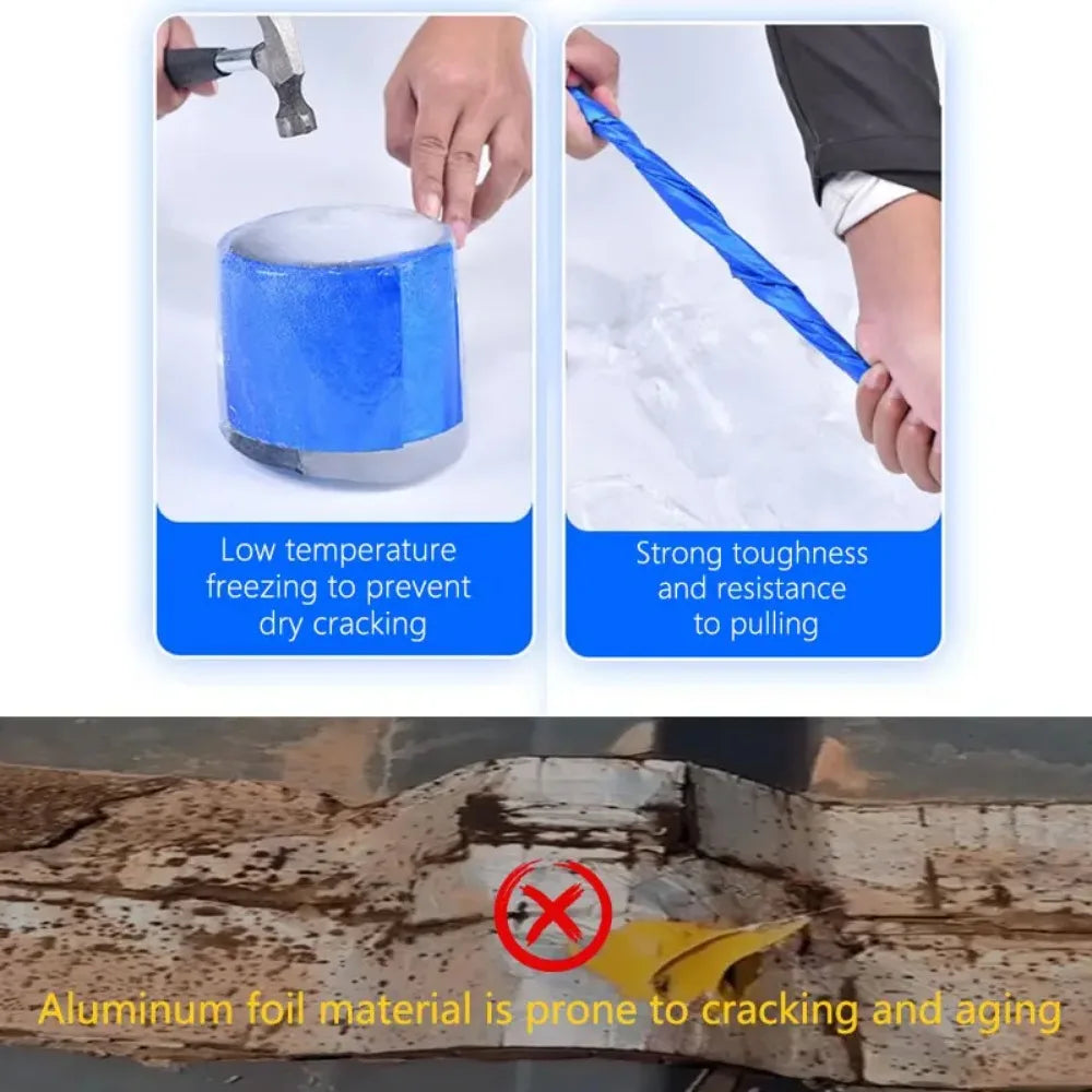 Butyl Patching Roof Waterproofing Tape for Roof Tile Crack Self-adhesive Aluminum Foil Waterproofing Waterproof Sealing Band Qme