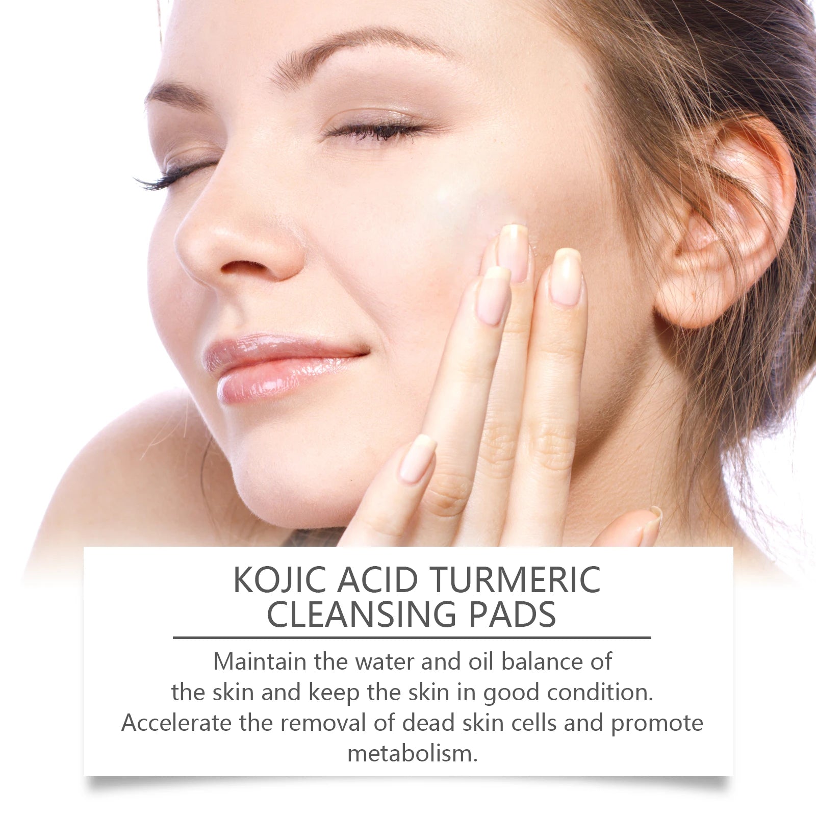 40pcs Turmeric Kojic Acid Cleansing Pad Gentle Cleansing Exfoliating Pads Fades Dark Spots Brightens Daily Cleansing Skin Care Qme