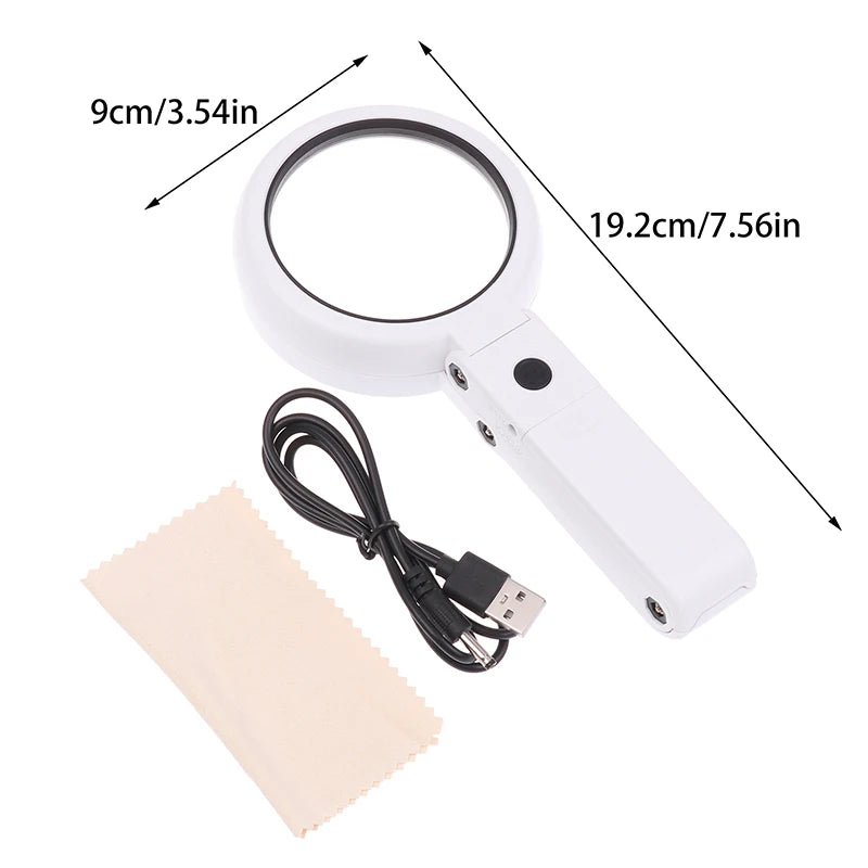 11x 5x Magnifier With 8 LED Light Foldable Handheld Desktop Magnifier For Reading Newspapers Magnifier Repair Tool Qme 1set