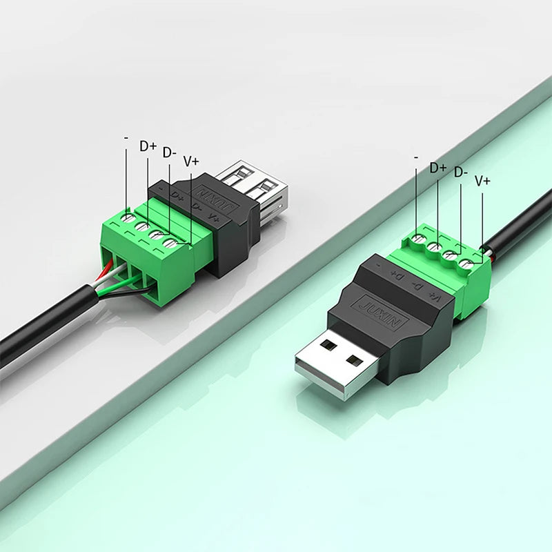 USB 2 0 Connector Plug Adapter Jack Shield Type-a 4-Pin Male Female Qme