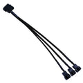 5pcs Splitter Black Sleeved 26.5cm Length Extension Cable Connector High Quality 4 Pin PWM Fan Cable 1 To 3 Ways Qme 5pcs