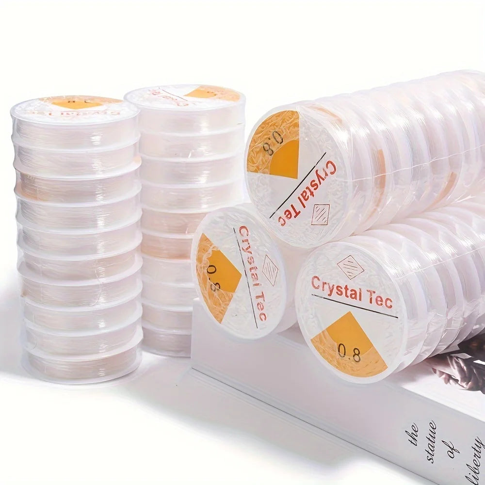 10pcs Transparent Crystal Elastic Thread Handmade Round Cord For Making Bracelet - DIY Beaded Essential Accessories Qme