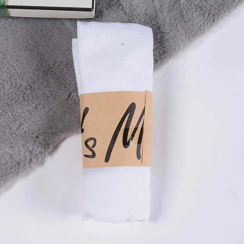 Women Native Windproof Scarf Shawls Wraps Solid Cotton Warm Scarves Qme White