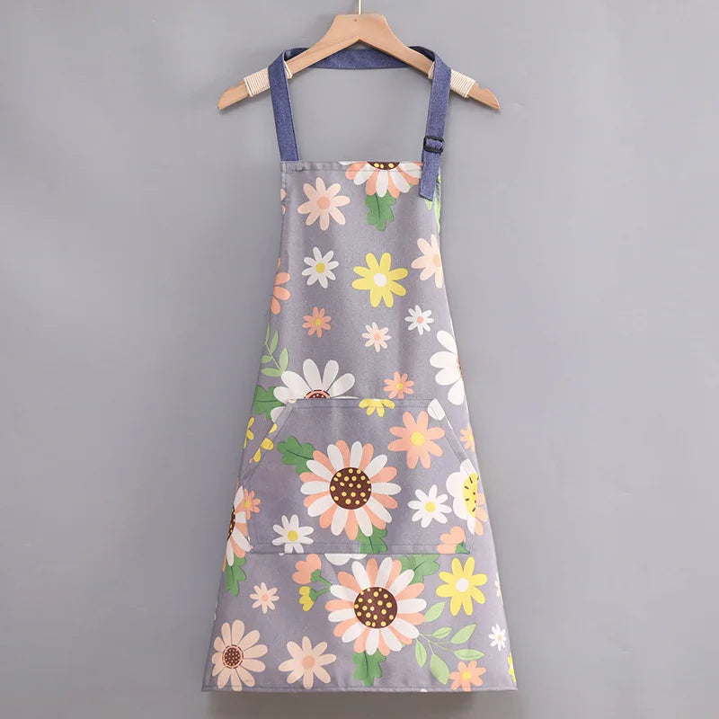 Cartoon Sunflower Apron, Summer Thin, Adjustable Strap Women'S Sleeveless Kitchen Apron Home Kitchen Clean Qme A2 OneSize