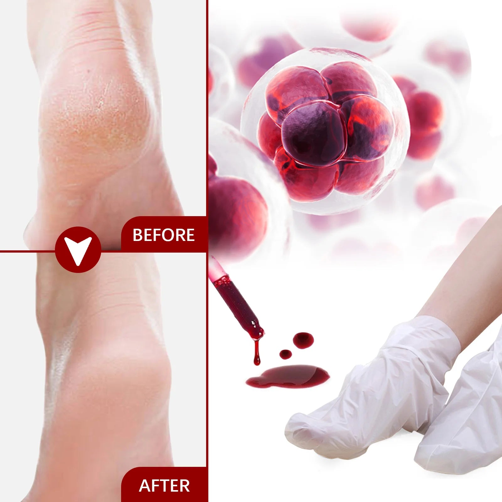 AHA Exfoliating Foot Mask Moisturizing Anti Crack Heel Foot Calluses Dead Skin Remover Smooth & Soft Feet Care Foot Patch Qme