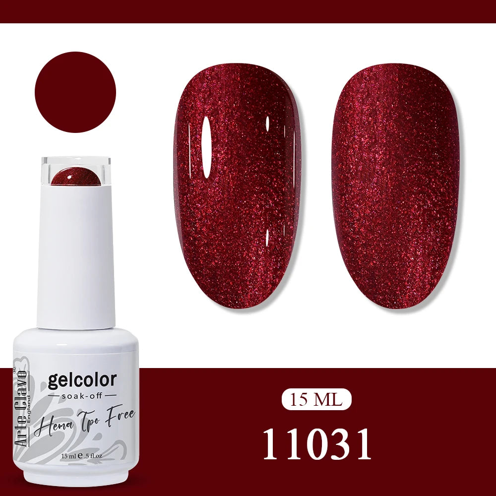 Arte Clavo Glitter Gel Nail Polish HEMA TPO Sliver Champagne