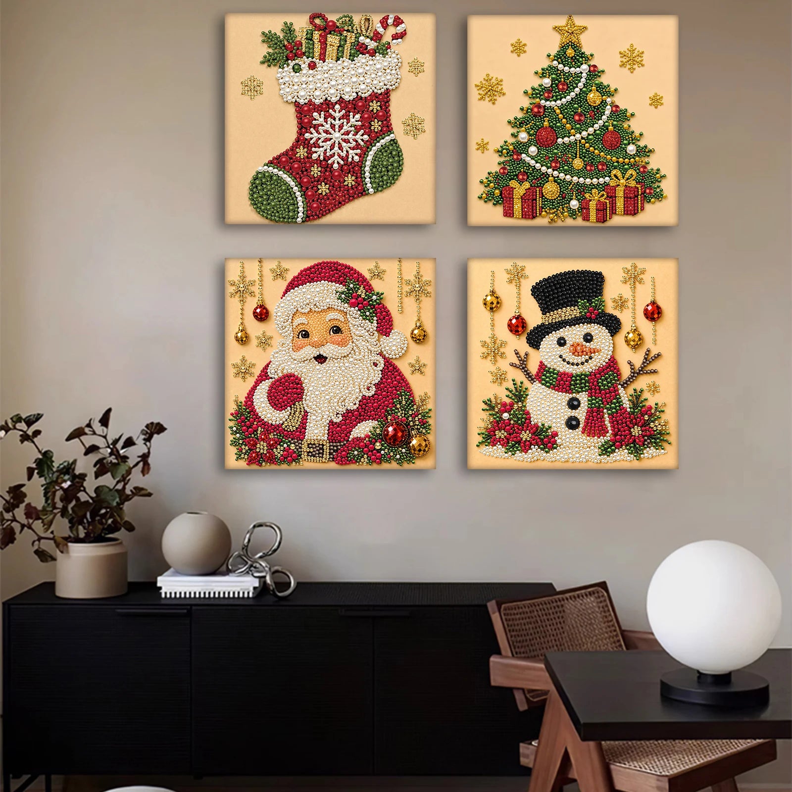 DIY Pearl Painting Kit with Frame 7.87x7.87in Pearl Dot Painting Pearl Art Painting for Adults Beginners Home Wall Decor Qme
