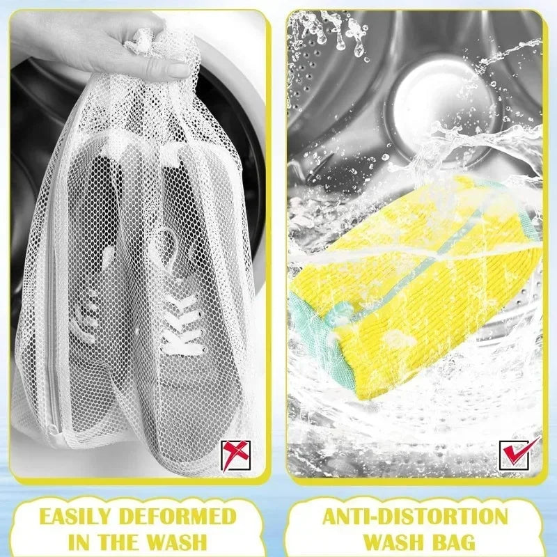 Laundry Bags Shoe Washing Machine Bag-with Zipper Laundry Bag with Rich Fluff Inside, Perfect for Sneakers and Casual Shoes Qme