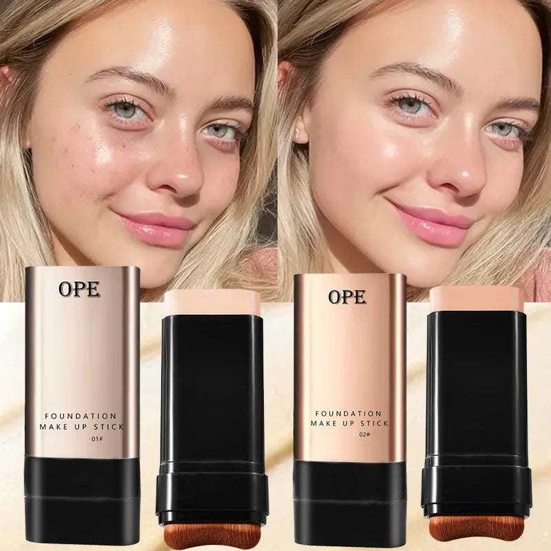 2-in-1 Foundation Stick All-in-one Coverage Waterproof Long-lasting Qme
