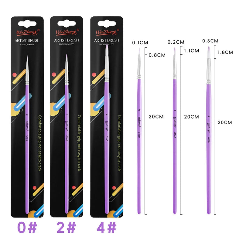 Fine Hand Painted Thin Hook Line Pen Nylon Brush Art Supplies Drawing Qme Purple