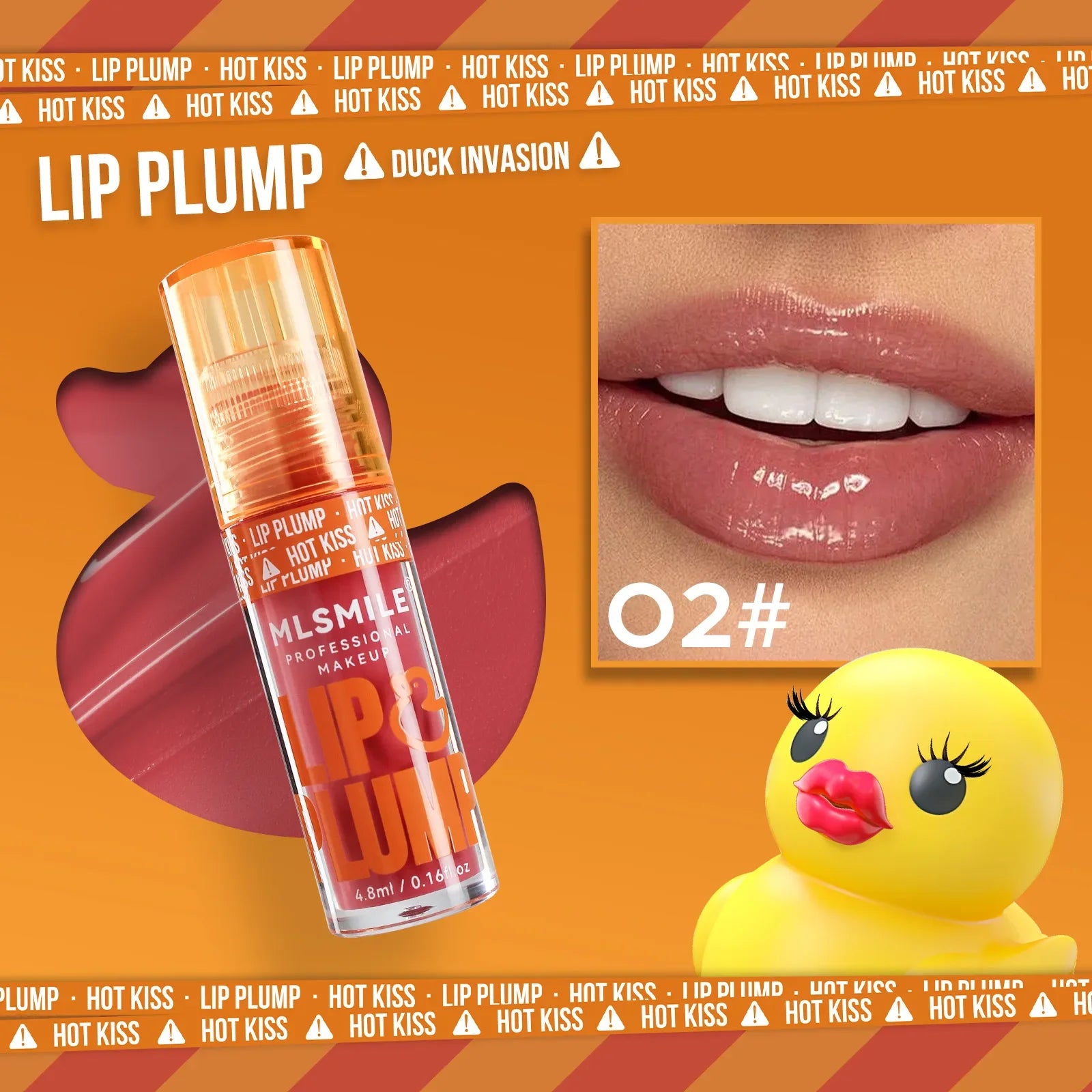 MLSMILE Duck Lip Plump Oil Moisturizing Gloss Mirror Water Nature Qme 02