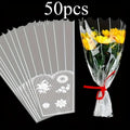 Decorative lace-patterned bouquet bag - Perfectly suitable for use as a craft packaging for birthdays, weddings, Valentine's Day Qme Clear Other