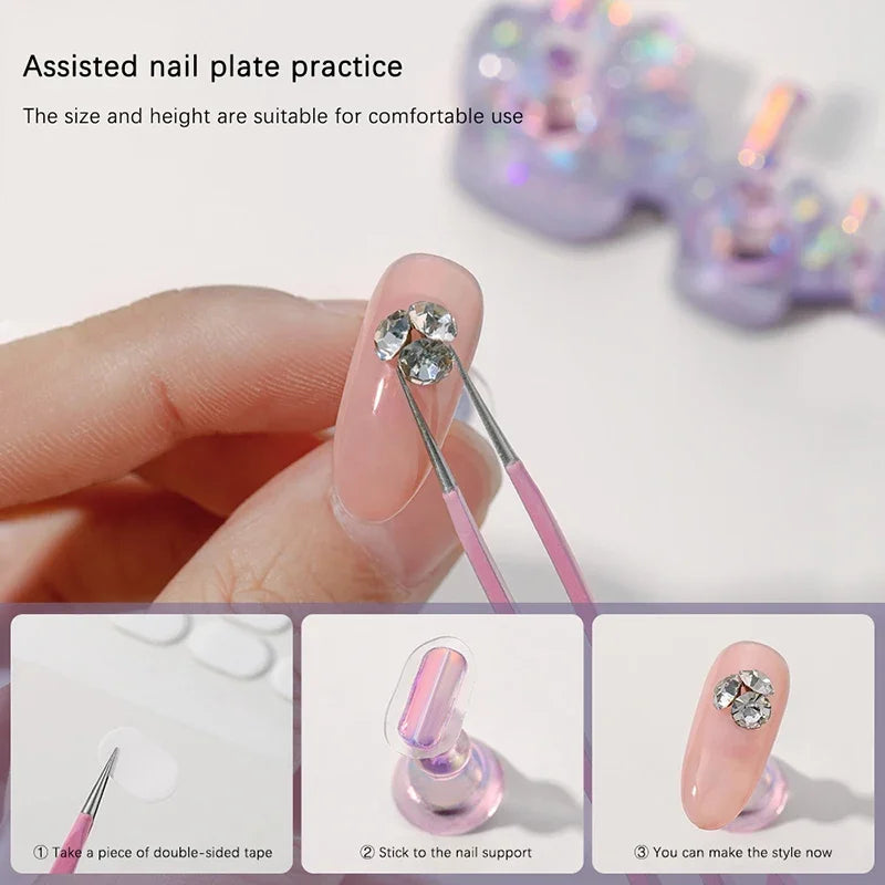 Cat Claw Nail Stand For Press On Nails Aurora Resin Showing Shelves Nail Display Magnetic Holder Manicure Organizer Nails Tools Qme
