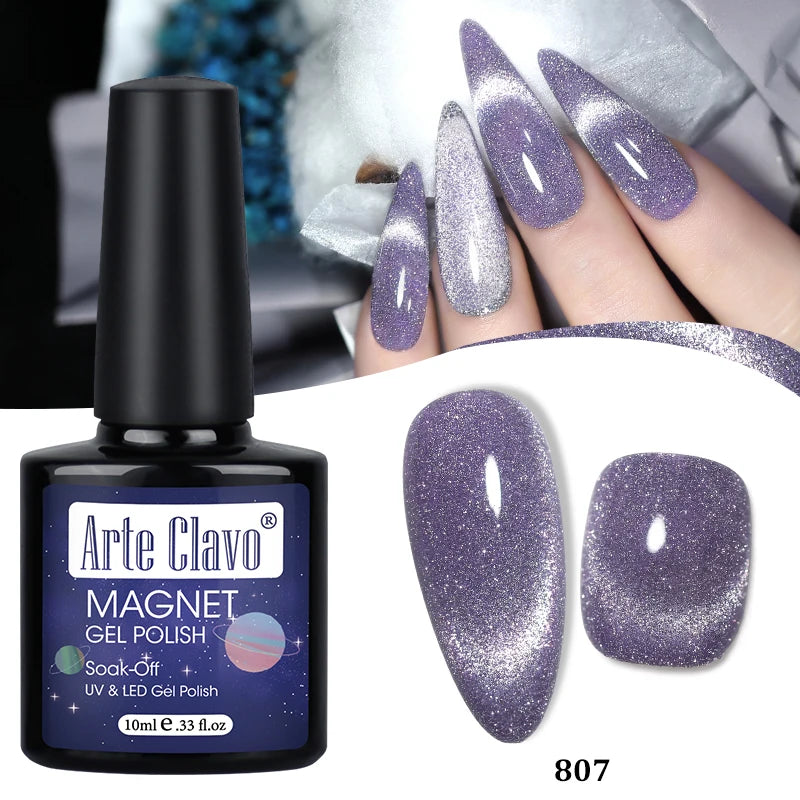 Arte Clavo Auroras Cat Eye Magnetic Gel Unicorn Shining Transparent Qme 807