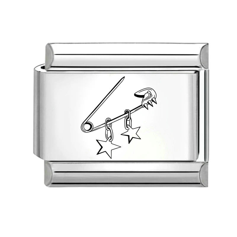 Stars Pin Cloud Moon Planet Personality Italian Charm Links Fit