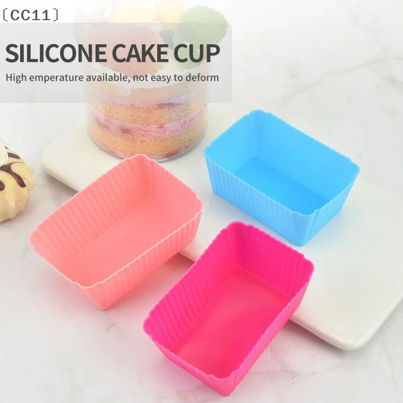 CC115 Silicone Cake Mold Rectang Muffin Cupcake Baking Molds Reusable Qme