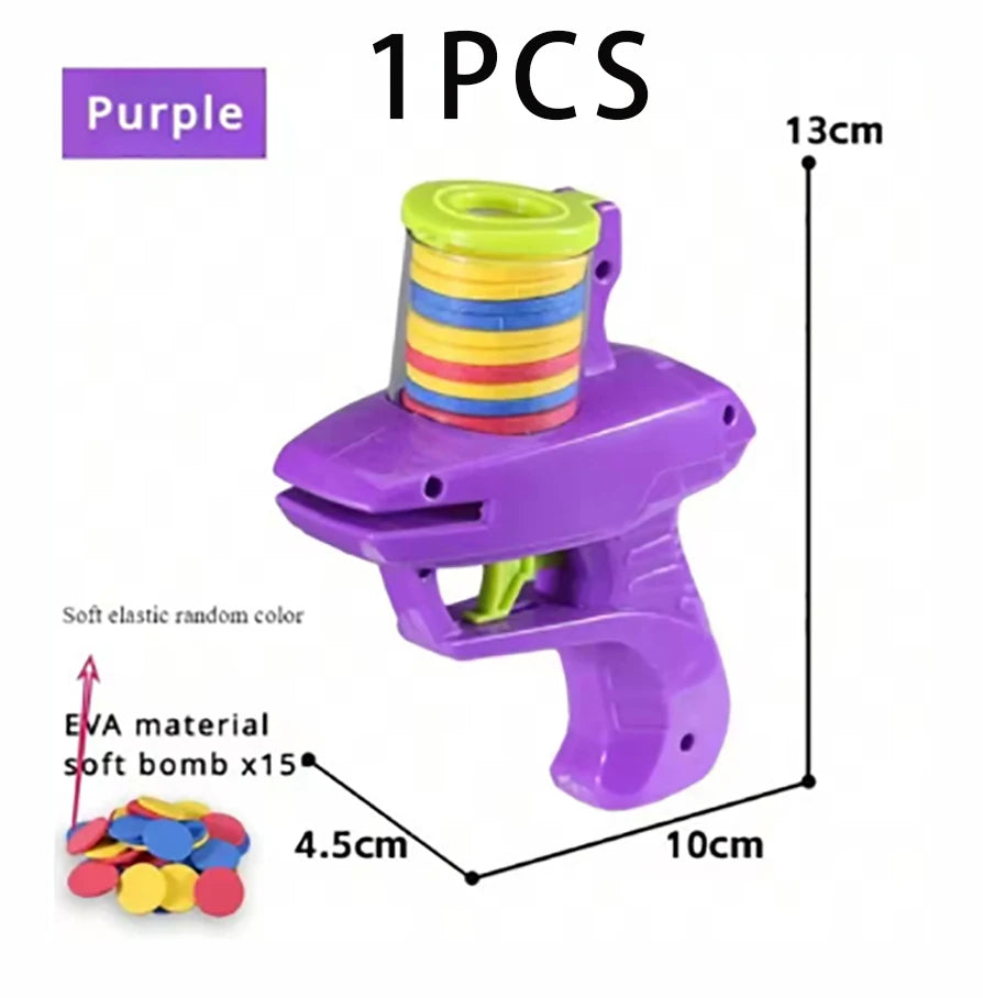 Funny cat toys Creative rotary gun with 15 reusable foam discs Pet hunting interactive toys suitable for cats and dogs Qme Purple1pcs