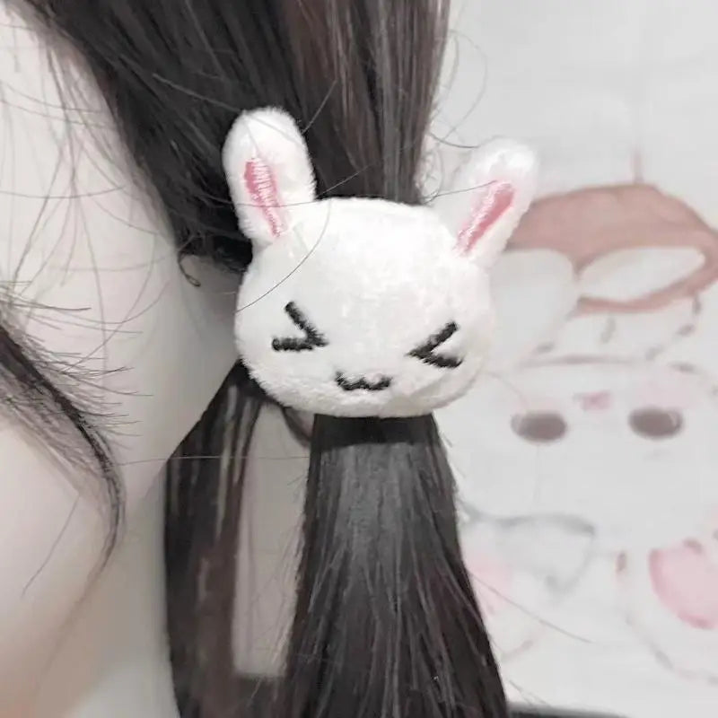 1 Cute Plush Bunny Rabbit Hair Tie Hairband Lolita Girls Students Qme