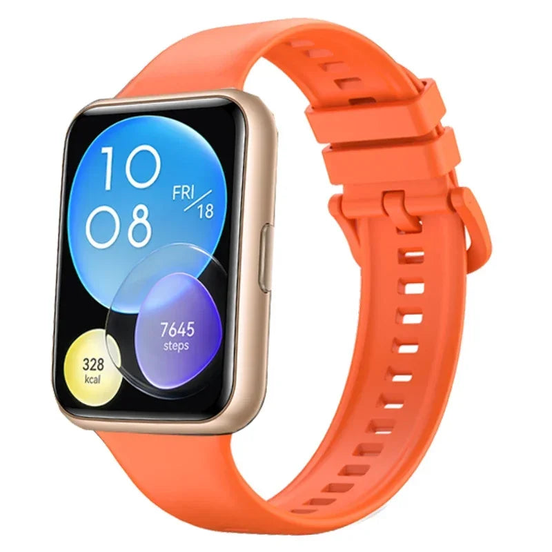 Silicone Band For Huawei Watch FIT 2 Strap smart Wrist watchband metal Buckle sport Replacement bracelet fit2 correa Accessories Qme Orange