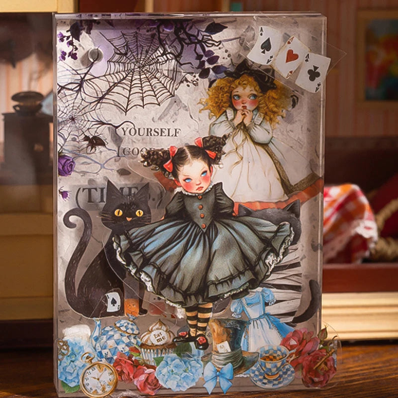 4 Bags Sweet Lolita Dress Girl Sticker Pack, Retro Victorian Style, Detailed Designs for Journal Scrapbooking & Crafts Qme