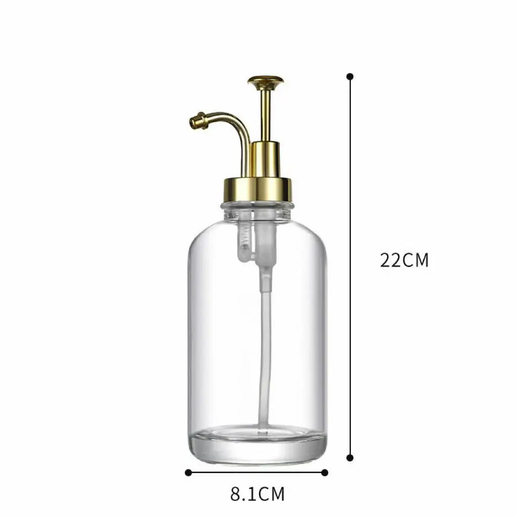Clear Glass Dispenser Bottle Coffee Syrup Lotion Soap Home Use Qme golden 401-500ml