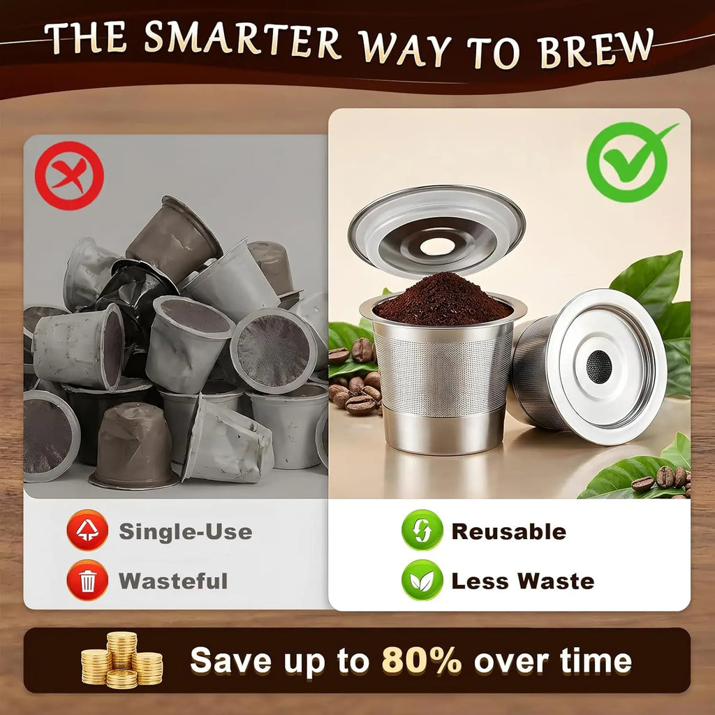 Reusable K Cups Keurig Coffee Machine SUS304 Stainless Steel Pods Qme