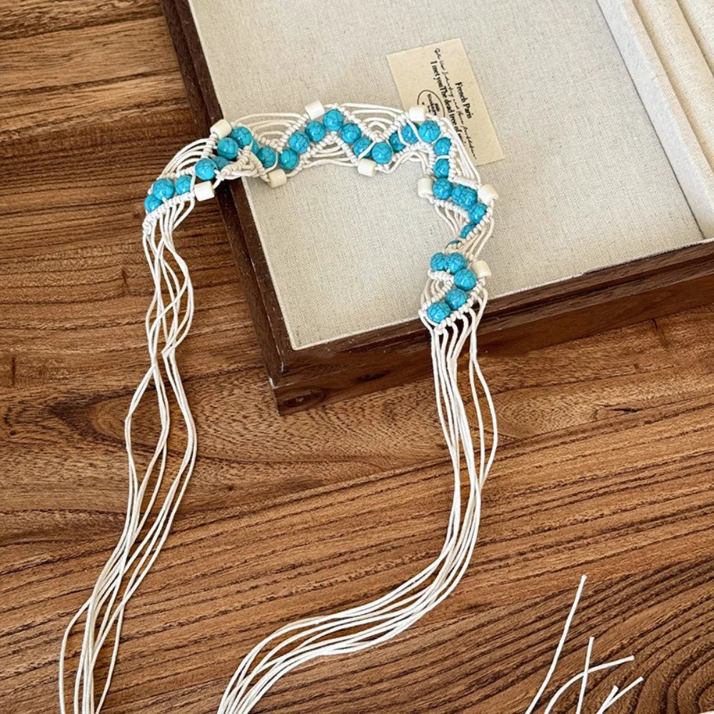 Woven Bohemia Hair Band Accessories Korean Dress Waist Chain Skirt Qme Style C