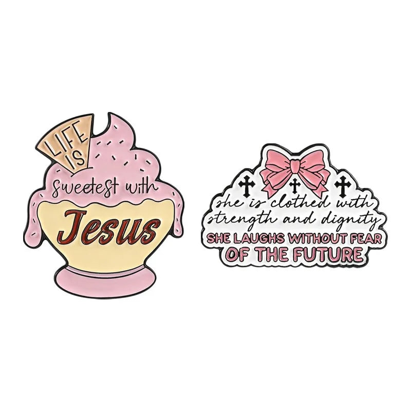 Pink Ice Cream Metal Enamel Pins Sweet Dessert Lapel Pin Cartoon Badge DIY Decor for Backpack Hat Bag Fashion Jewelry Daily Gift Qme style3-group