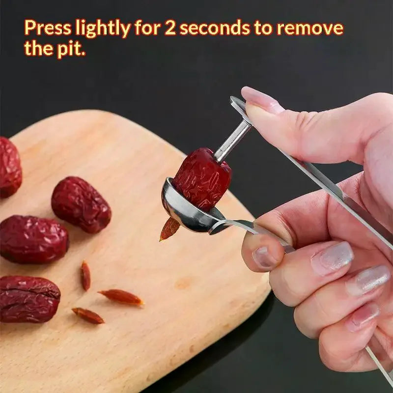 Stainless Steel Red Date Pitter Tool–Seed Corer Kitchen Gadget for Jujube Date Fruit Preparation Home Kitchen Baking Tool Qme