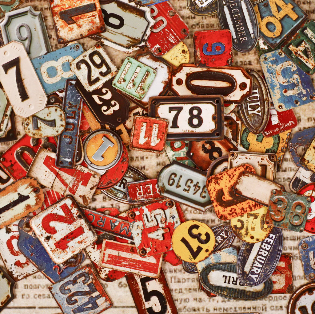 24 Pcs Retro Alphabet, Number & Symbol Label Stickers Sticker Pack Scrapbooking Diary Vintage Decoration Junk Journal Stickers Qme