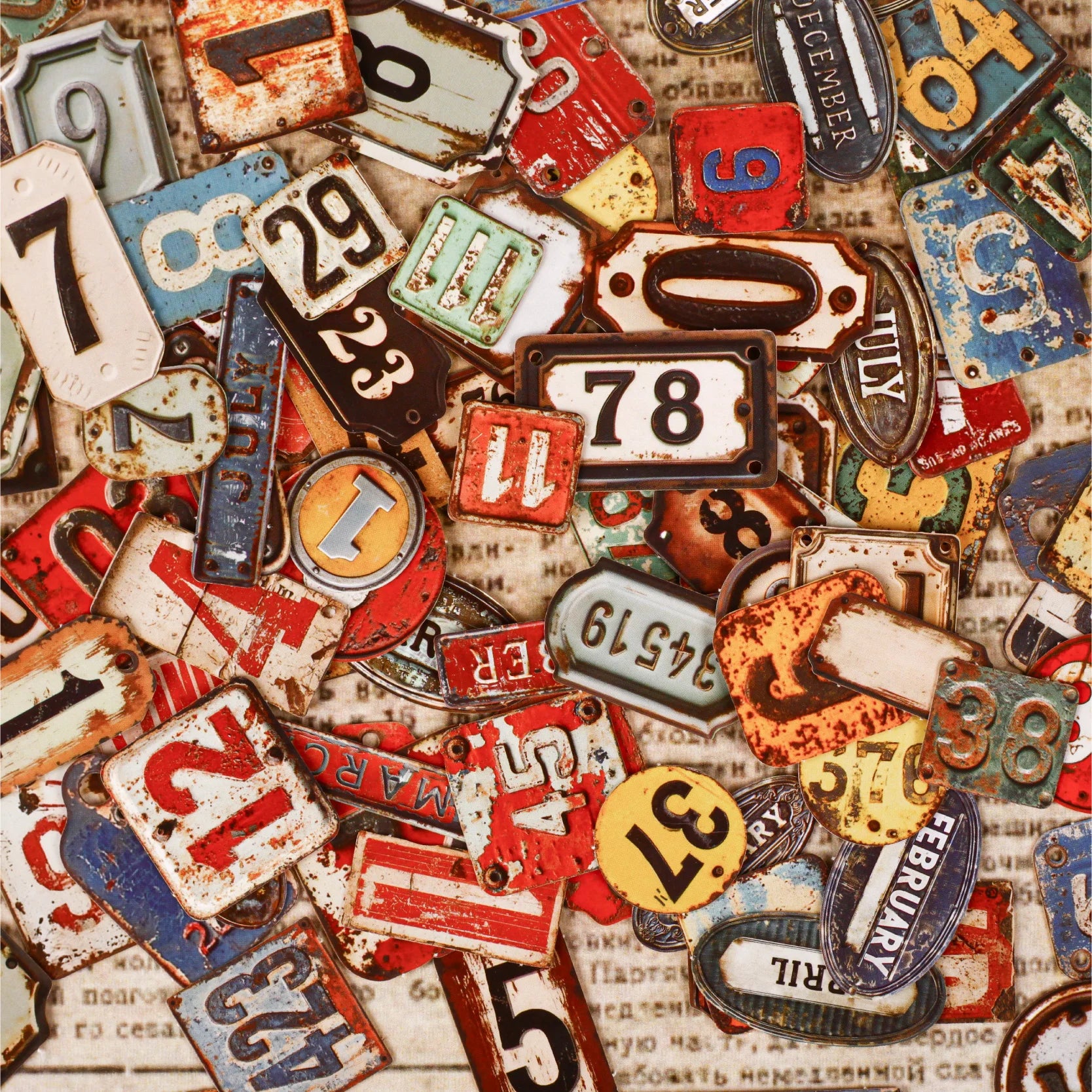 24 Pcs Retro Alphabet, Number & Symbol Label Stickers Sticker Pack Scrapbooking Diary Vintage Decoration Junk Journal Stickers Qme