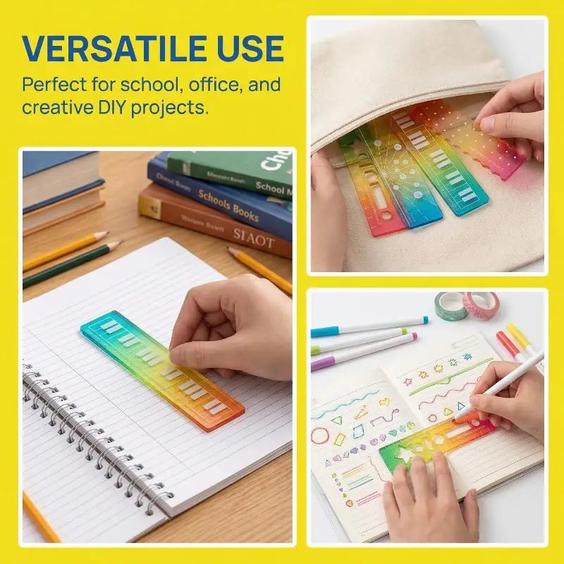5 10 Colorful Iridescent Cartoon Palm Ruler Mini Straight Student Qme