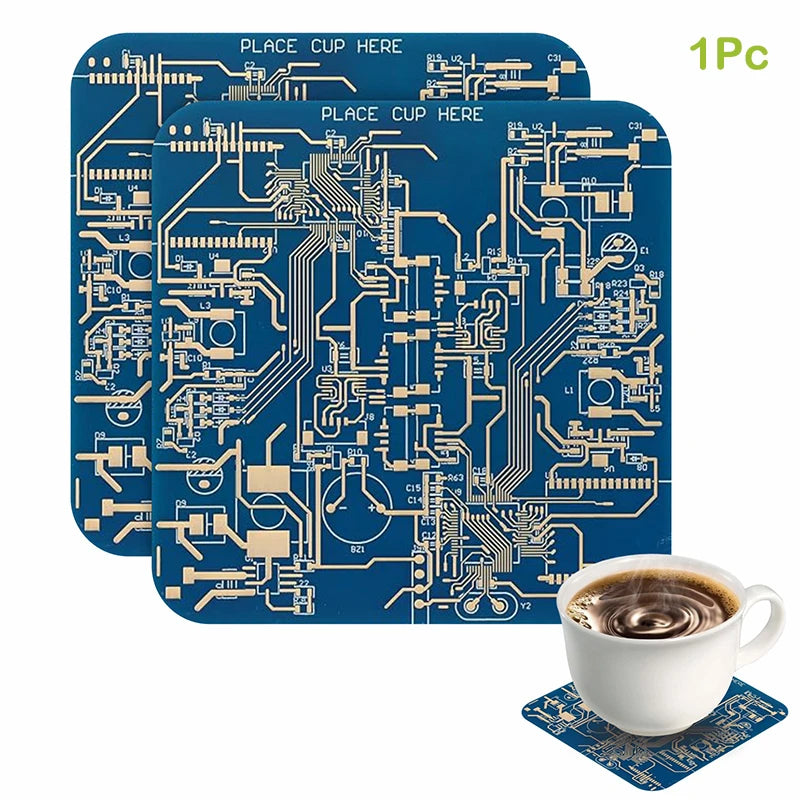 Creative Circuit Board Coaster Drinkware Accessories Personalized PCB Qme A3 1pc