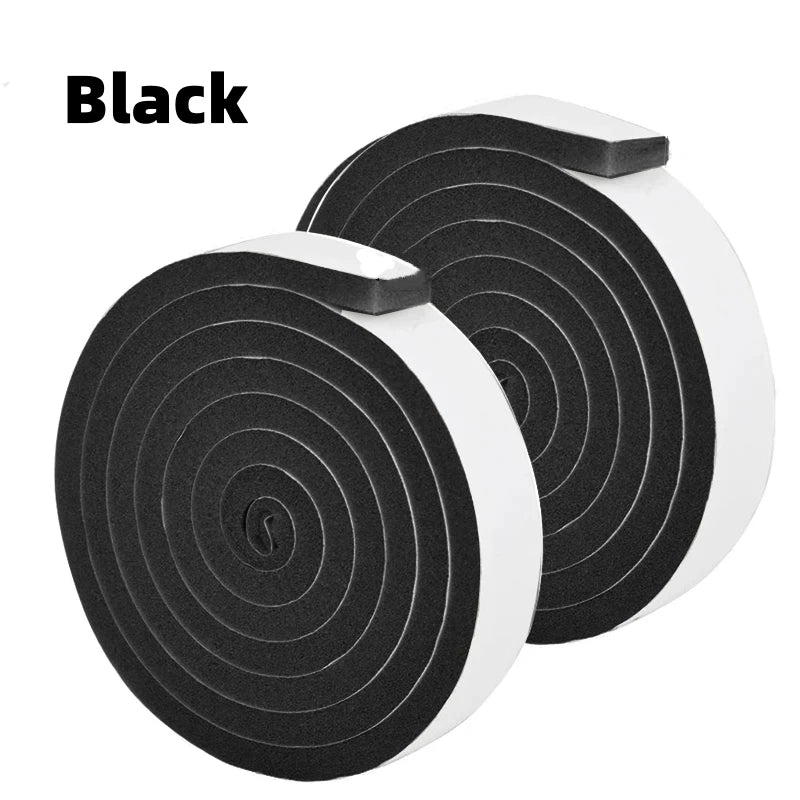 4M Foam Self-adhesive Door Window Sealing Strip Wearable Sliding Dustproof Sponge Strip Soundproof Home Insulation sealing tape Qme Black 4m 1.5cm