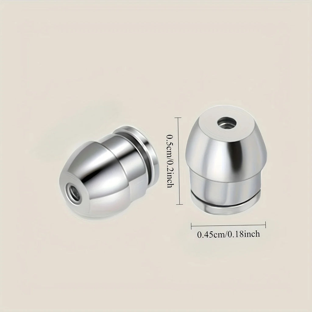 2pcs Hypoallergenic Locking Earring Backs, Secure Stud Backs for 0.6-0.8Mm Posts, Suitable for Droopy Ears, Jewelry Making Qme