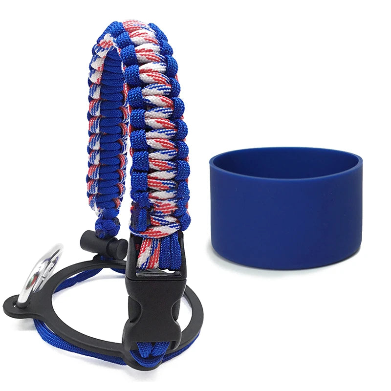 Silicone Non-slip Base Cover Paracord Hand-woven Water Cup Carrying