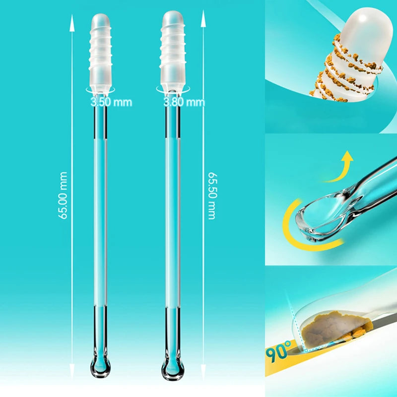 Ear Swabs Pick Double Headed Sticky Reusable Cleaner Soft Silicone Qme