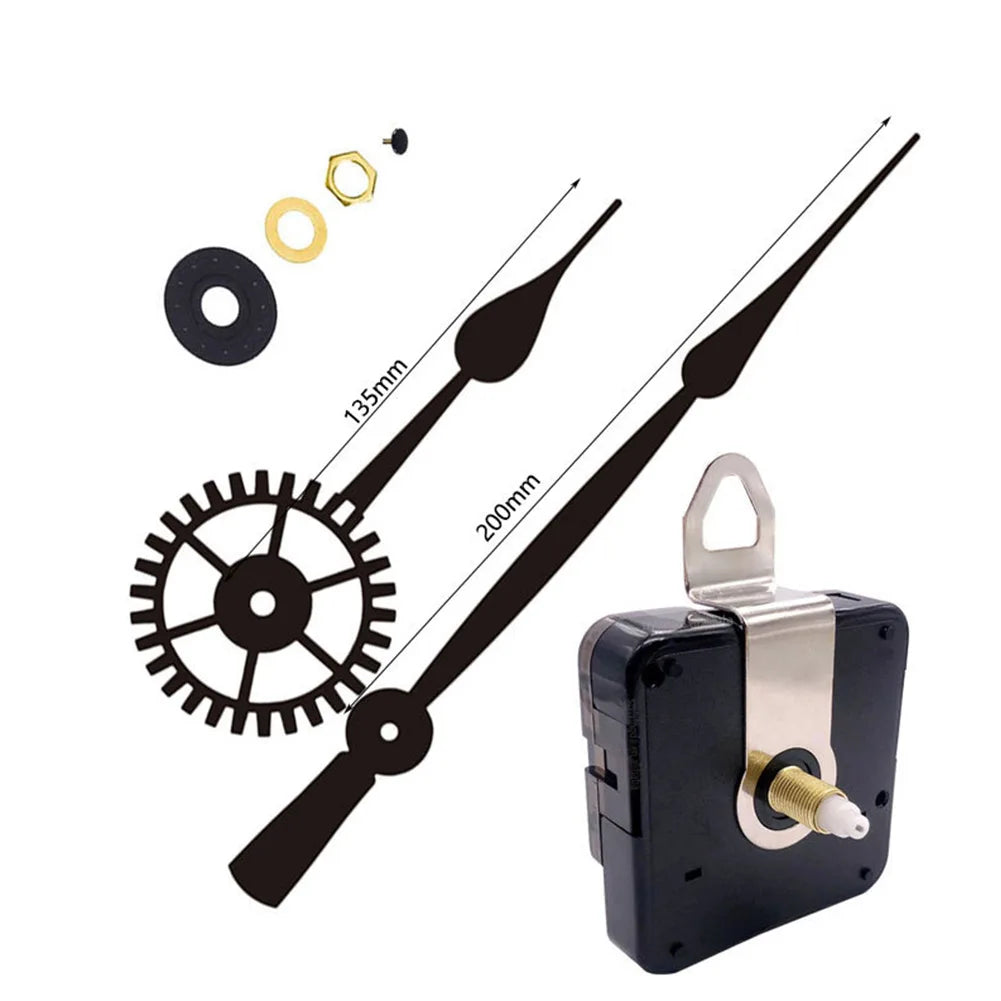Replacement Clock Mechanism 50-60cm Clock Movement Easy To Use High Torque Long Hands Mechanism Replacement DIY Qme Black 1