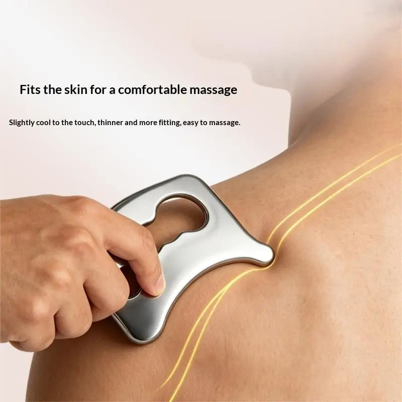 Stainless Steel Gua Sha Massage Tool Ergonomic Scraping Massager Post Qme