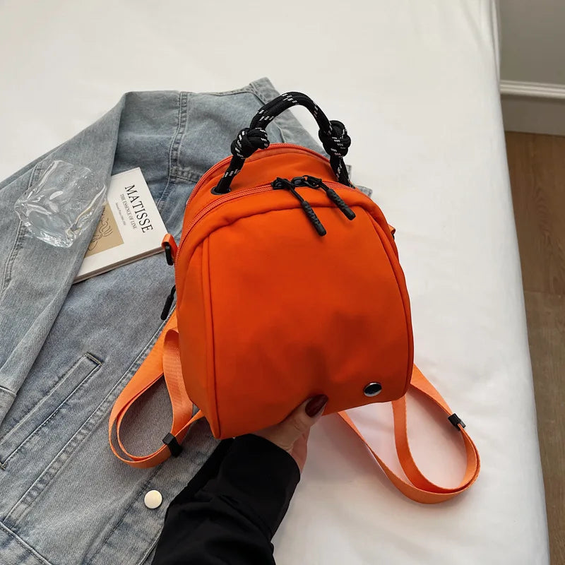 Mini Crossbody Block Shoulder Bag Shell Multi-compartment Contrast Qme Orange Mini(Max Length<20cm)