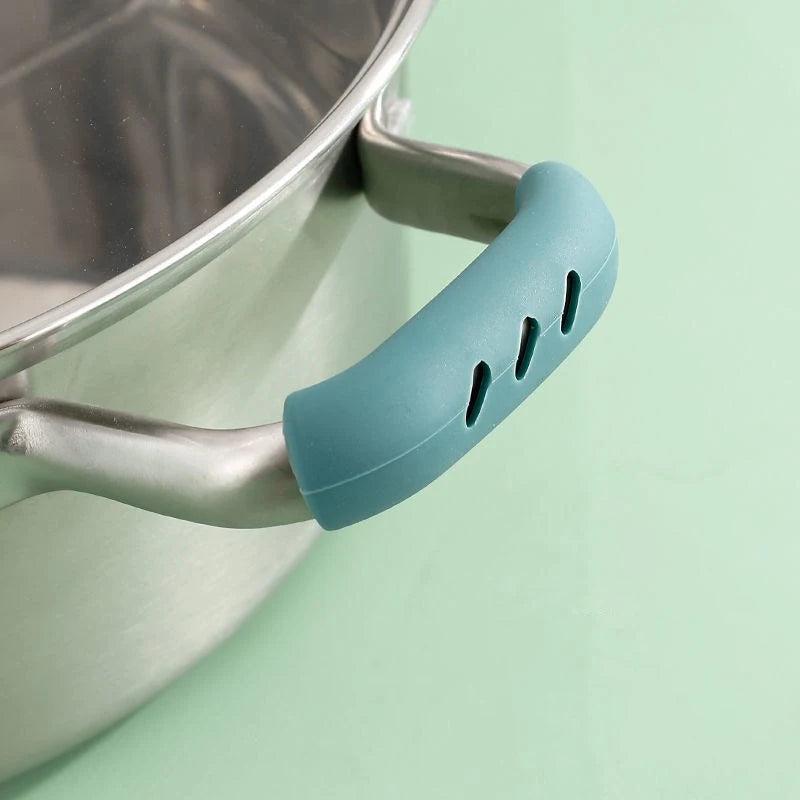 2Pcs Silicone Assist Handle Holder Grip Kitchen Cast Iron Skillet Handle Covers Heat Resistant Non Slip Pot Grip Handle Sleeves Qme