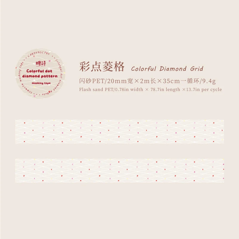 1Roll Colorful Polka Dot Star Glitter PET Tape Transparent for Scrapbooking Journaling Collage Decorate Phone Case Notebook Qme 6