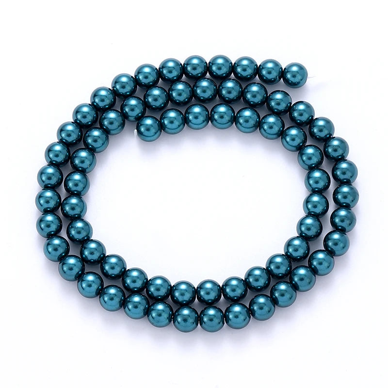 6mm Round Glass Pearl Beads Glass Round Tiny Craft Loose Spacer Beads for DIY Craft Necklaces Bracelets Jewelry Making Qme Color 5 6mm-70pcs